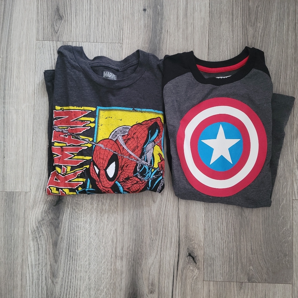 Gently used! Two Boys Marvel long sleeved shirts
